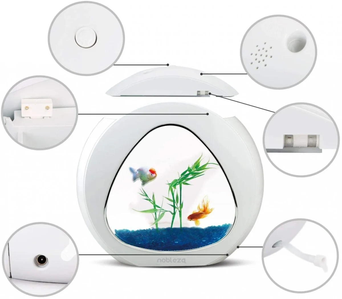 Mini Ενυδρείο - Δύο όψεων με Φωτισμό LED, Αντλία Νερού και Φίλτρο, Nobleza 30026