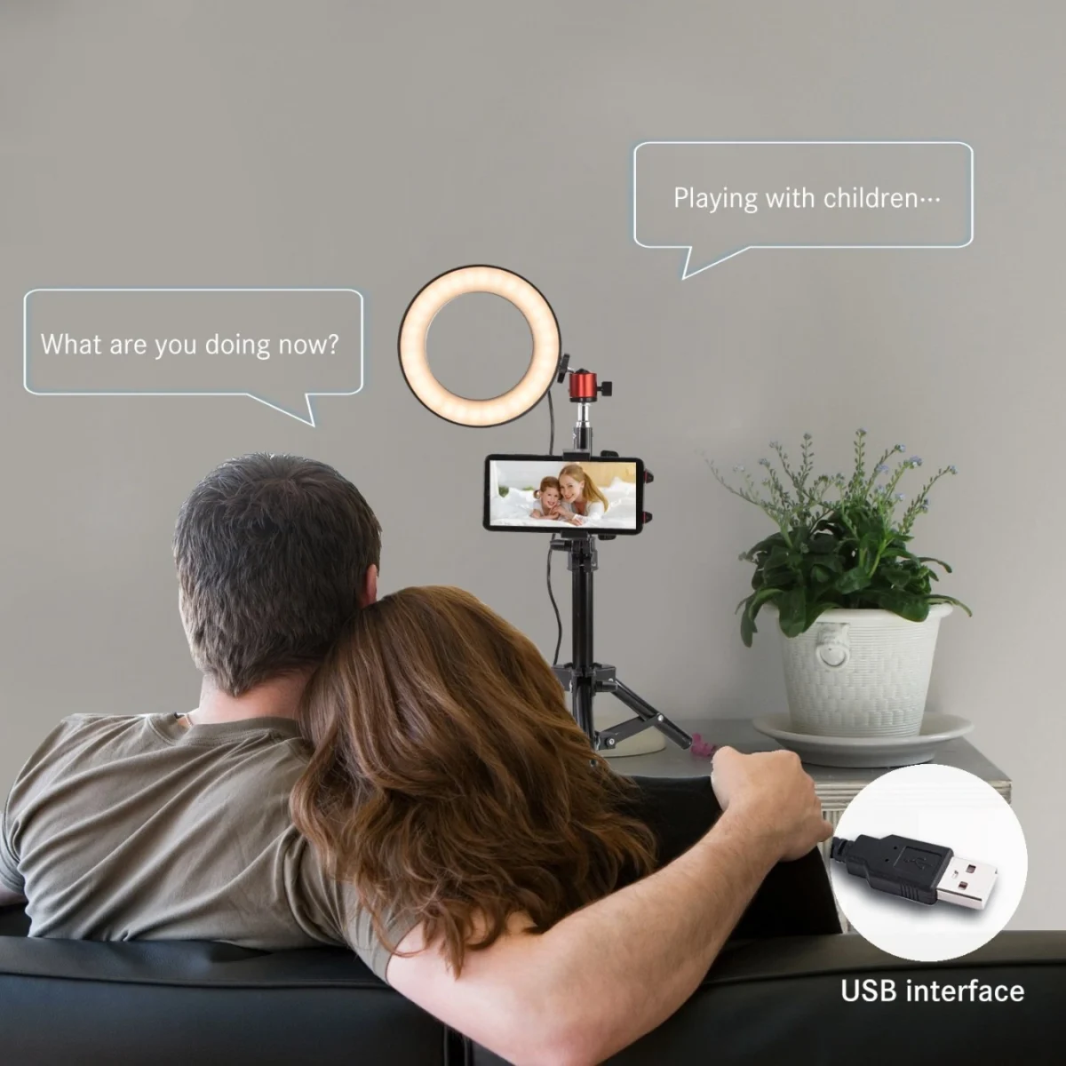 LED Φωτιστικό & Βάση Κινητού Τηλεφώνου Γραφείου USB με Κλιπ & Εύκαμπτο Βραχίονα 2 σε 1 - Professional Live Stream Light