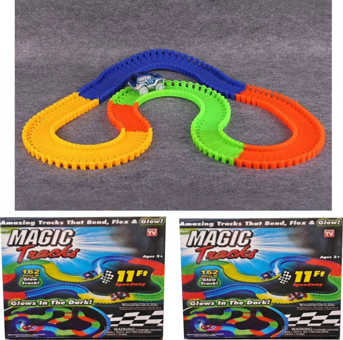 Αυτοκινητόδρομος Και αυτοκινητάκι με Led Φώς 162τεμ - Magic Tracks