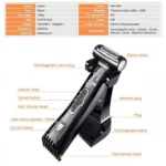 Αδιάβροχη Επαναφορτιζόμενη Κουρευτική και Ξυριστική Μηχανή 2 σε 1 - Kemei KM-508