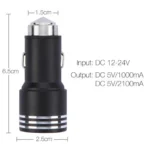 Φορτιστής Αυτοκινήτου 3.1Α με 2x Θύρες USB και Θραύστης Κρυστάλλων