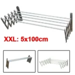 Πτυσσόμενη Απλώστρα Ρούχων για το Τοίχο ή το Μπάνιο 5x120cm Αλουμινίου