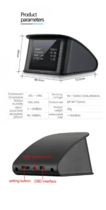 Διαγνωστικό OBD II Αυτοκινήτου με Οθόνη HUD για Εμφάνιση Ταχύτητας, Στροφών, Κατανάλωσης, Βολτόμετρο - ΟΕΜ P10