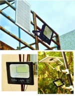 Αδιάβροχος Ηλιακός Προβολέας 60W με Φωτοβολταϊκό Πάνελ, Τηλεκοντρόλ και Χρονοδιακόπτη