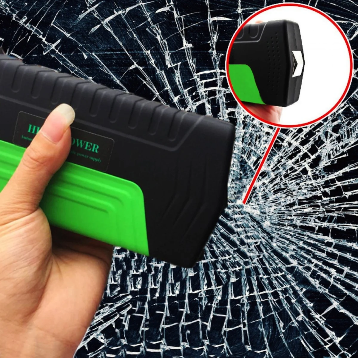 Εκκινητής Μπαταρίας Αυτοκινήτου & Power Bank 5V USB ,12,16,19V με Φακό LED, Κόφτη Ζώνης, Ακίδα Θραύσης Τζαμιού - Jump Starter