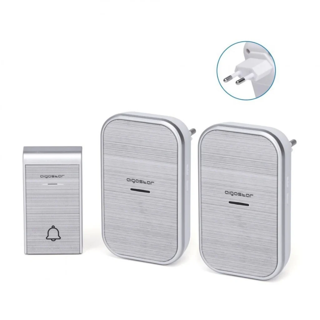 Διπλό Ασύρματο Κουδούνι Ρεύματος Μακράς Εμβέλειας 150μ με 36 Μελωδίες Aigostar 20852