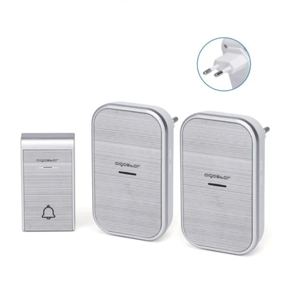 Διπλό Ασύρματο Κουδούνι Ρεύματος Μακράς Εμβέλειας 150μ με 36 Μελωδίες Aigostar 20852