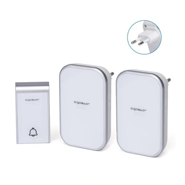 Διπλό Ασύρματο Κουδούνι Ρεύματος Μακράς Εμβέλειας 150μ με 36 Μελωδίες Aigostar 20853