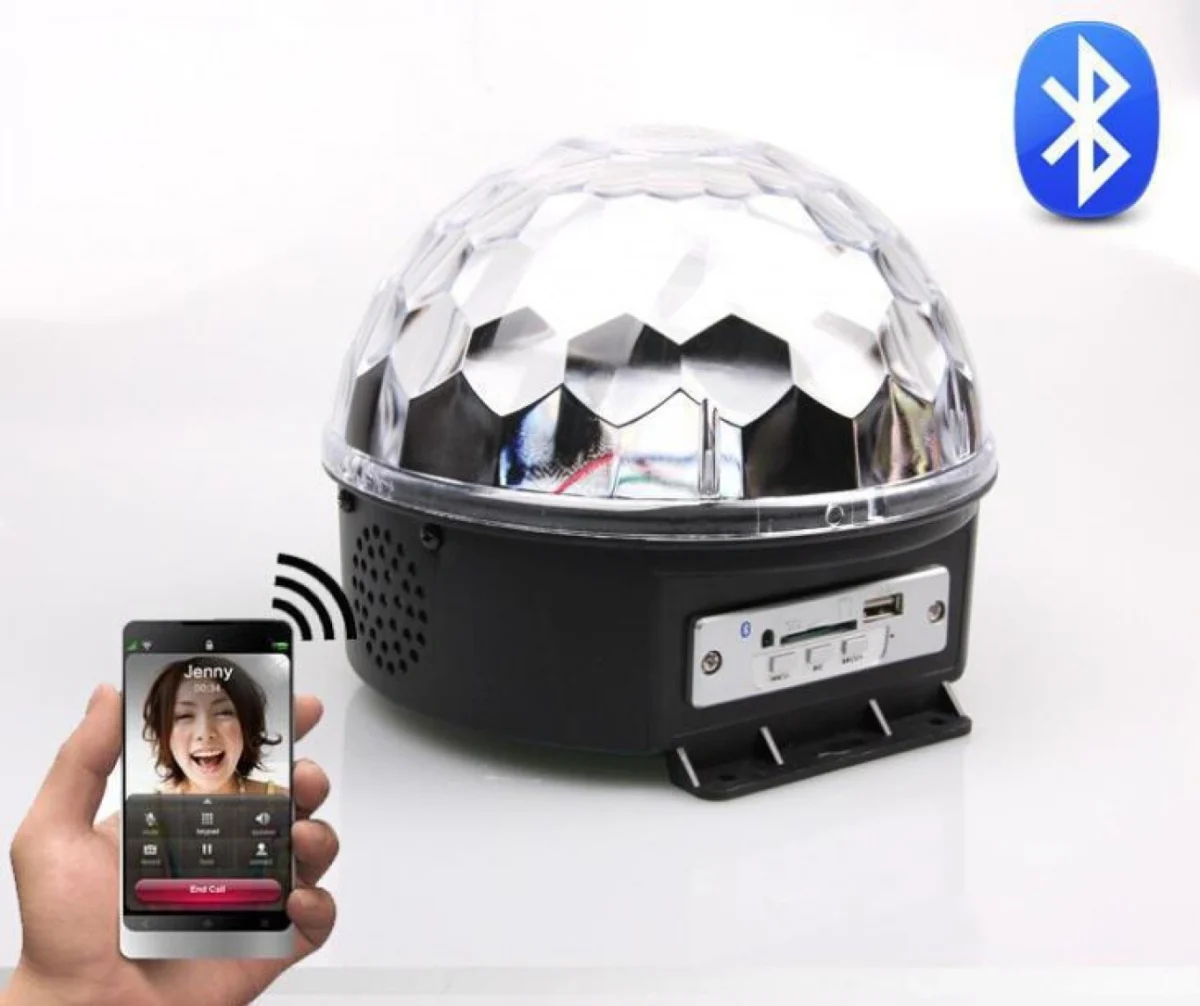 Ντισκομπάλα LED (Disco) Bluetooth Φωτορυθμικό με Mp3 Player και υποδοχές microSD/USB - OEM Crystal Magic Ball Light