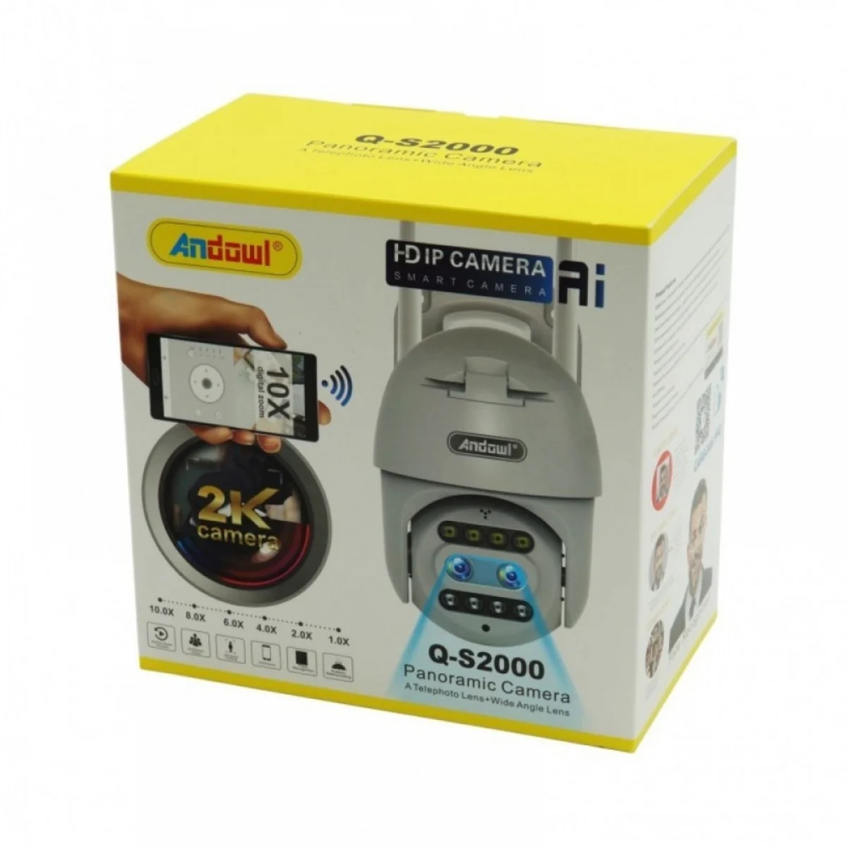 Ασύρματη Αδιάβροχη Κάμερα IP Ανάλυση 2K με Ανιχνευτή Κίνησης Andowl QS-2000