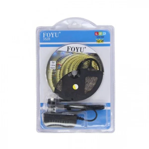 Εύκαμπτη Αδιάβροχη Ταινία LED 5 Μέτρων Λευκό Θερμό FOYU 3528 με Τηλεχειριστήριο 54SMD 4,8W/m