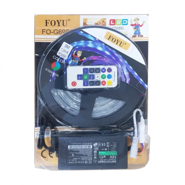 Εύκαμπτη Αδιάβροχη Ταινία LED 5 Μέτρων RGB FOYU 5050 με Τηλεχειριστήριο 60MD 7,2W/m