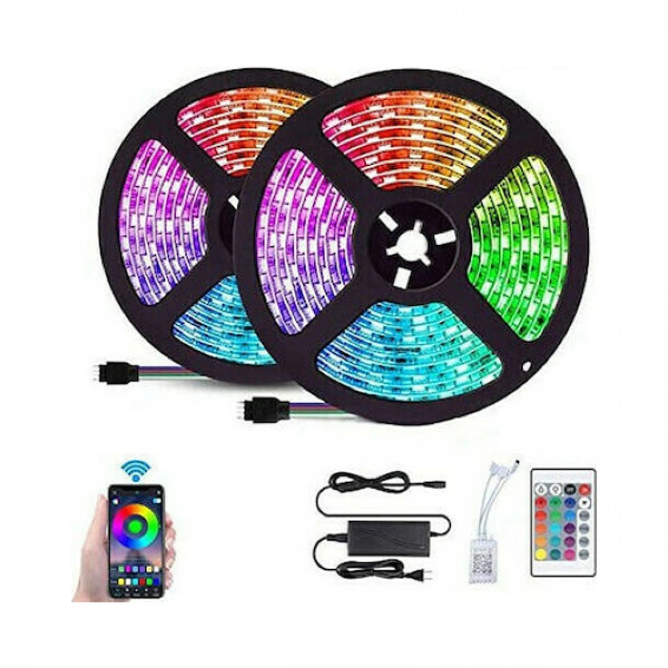 Αδιάβροχη Αυτοκόλλητη SMART Wi-Fi Ταινία LED 5050RGB 10m (2x5m) Αδιάβροχη Αυτοκόλλητη SMART Wi-Fi Ταινία LED 5050RGB 10m (2x5m)