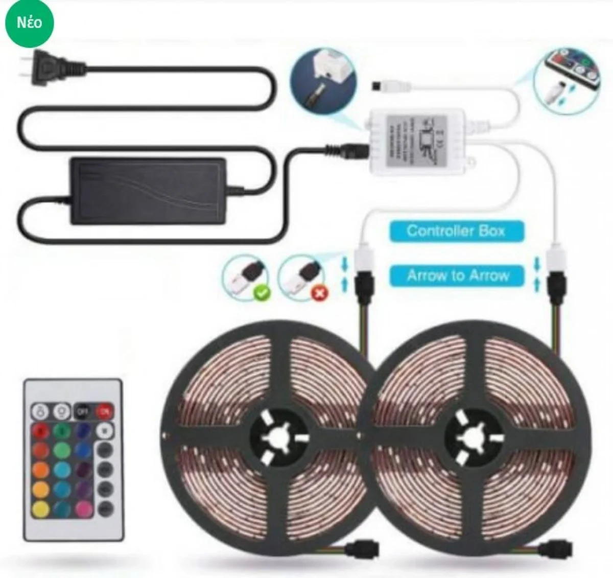 Αδιάβροχη Αυτοκόλλητη SMART Wi-Fi Ταινία LED 5050RGB 10m (2x5m)