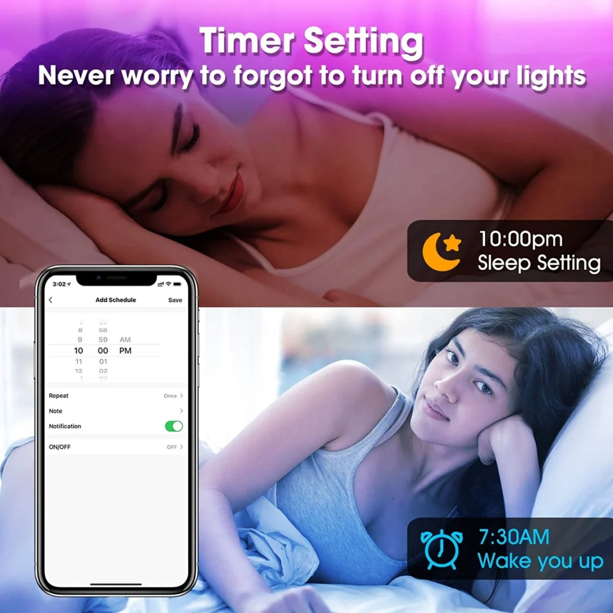 Αδιάβροχη Αυτοκόλλητη SMART Wi-Fi Ταινία LED 5050RGB 10m (2x5m)