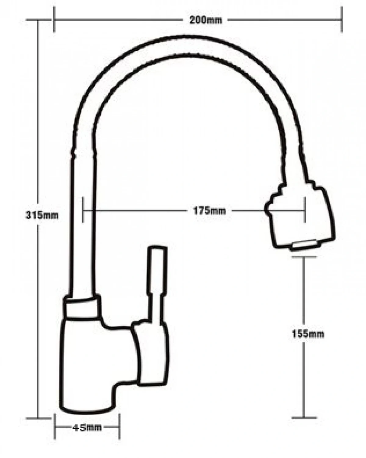 Εύκαμπτη Μπαταρία Νεροχύτη Πάγκου Αναμεικτική Inox FAUCET SINK OUPU 23098