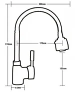 Εύκαμπτη Μπαταρία Νεροχύτη Πάγκου Αναμεικτική Inox FAUCET SINK OUPU 23098