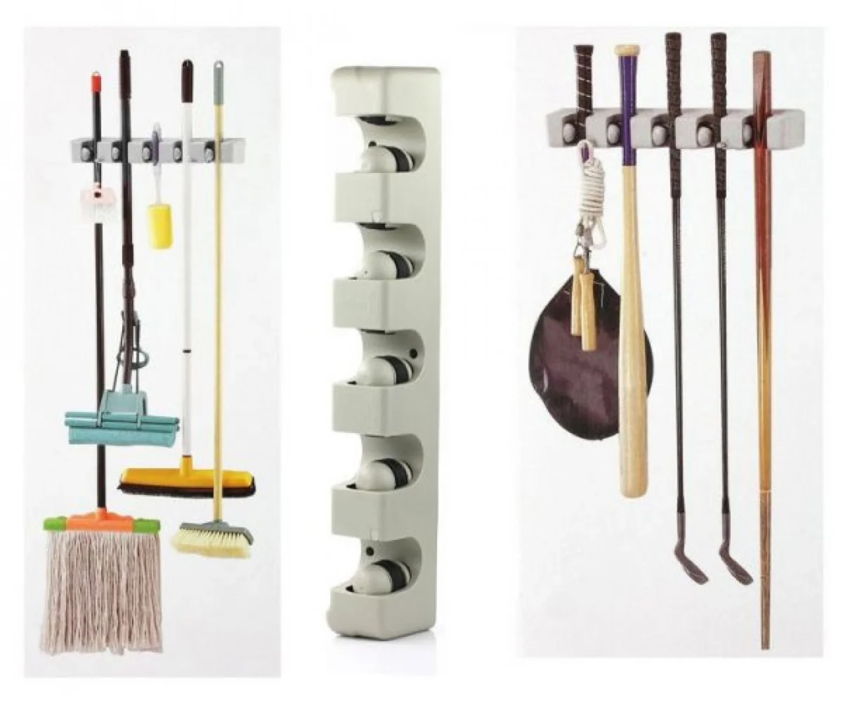 Επιτοίχια Βάση για Σκούπες και Σφουγγαρίστρες 5 θέσεων - magic holder OEM