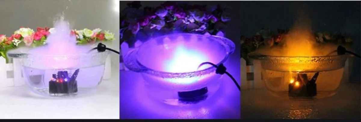 Συσκευή Εφέ Ομίχλης Mist Light με LED Φωτισμό - Υγραντήρας Ατμού Νεφελοποιητής Αρωματοθεραπείας Νερού με Τεχνολογία Υπερήχων