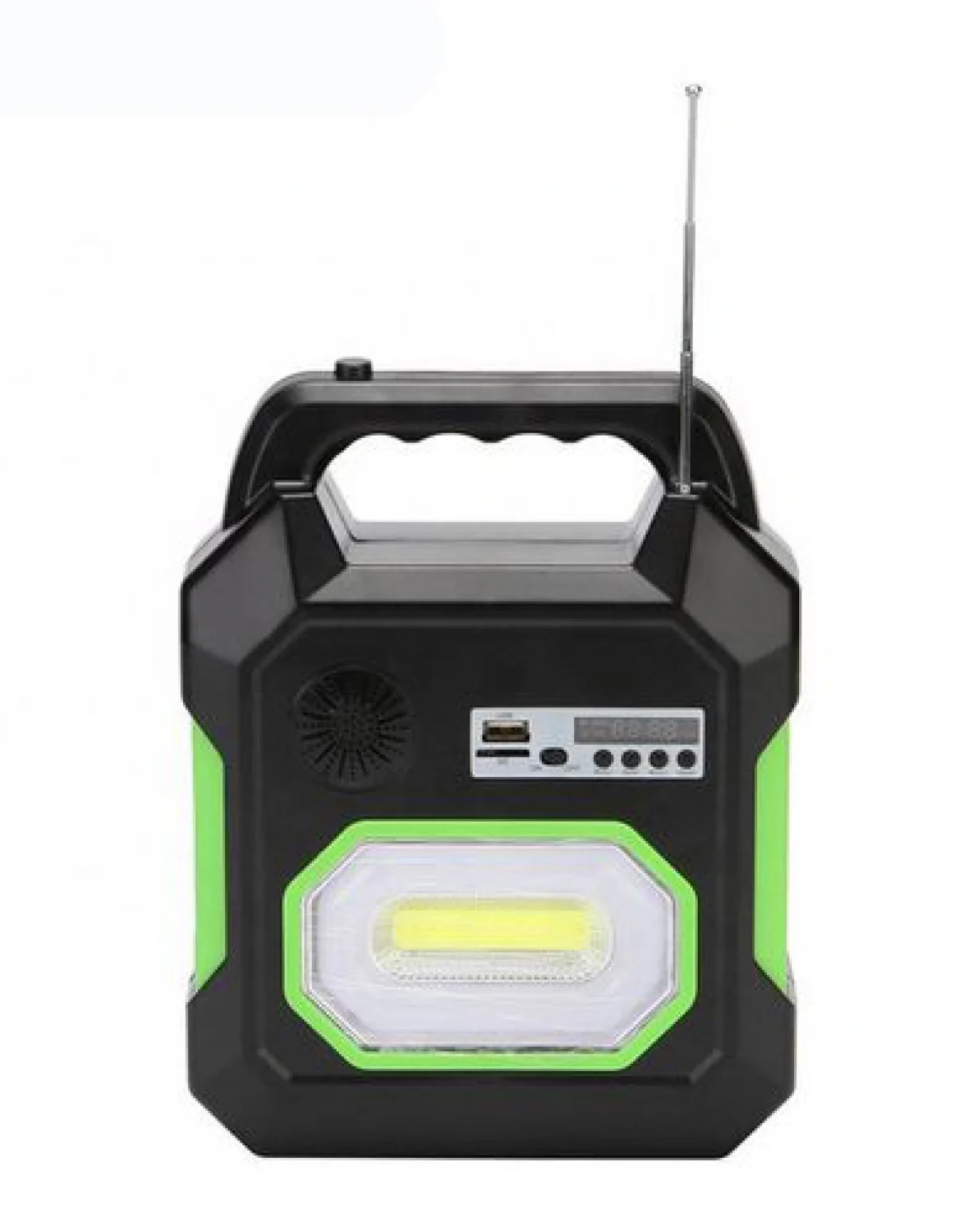 Ηλιακό Σύστημα Ήχου, Φωτισμού & Φόρτισης με Φακό 1000LM & Φωτιστικό, Ηχοσύστημα Mp3/USB/SD/FM Player, Panel 3W, Μπαταρία & 3 Λάμπες LED