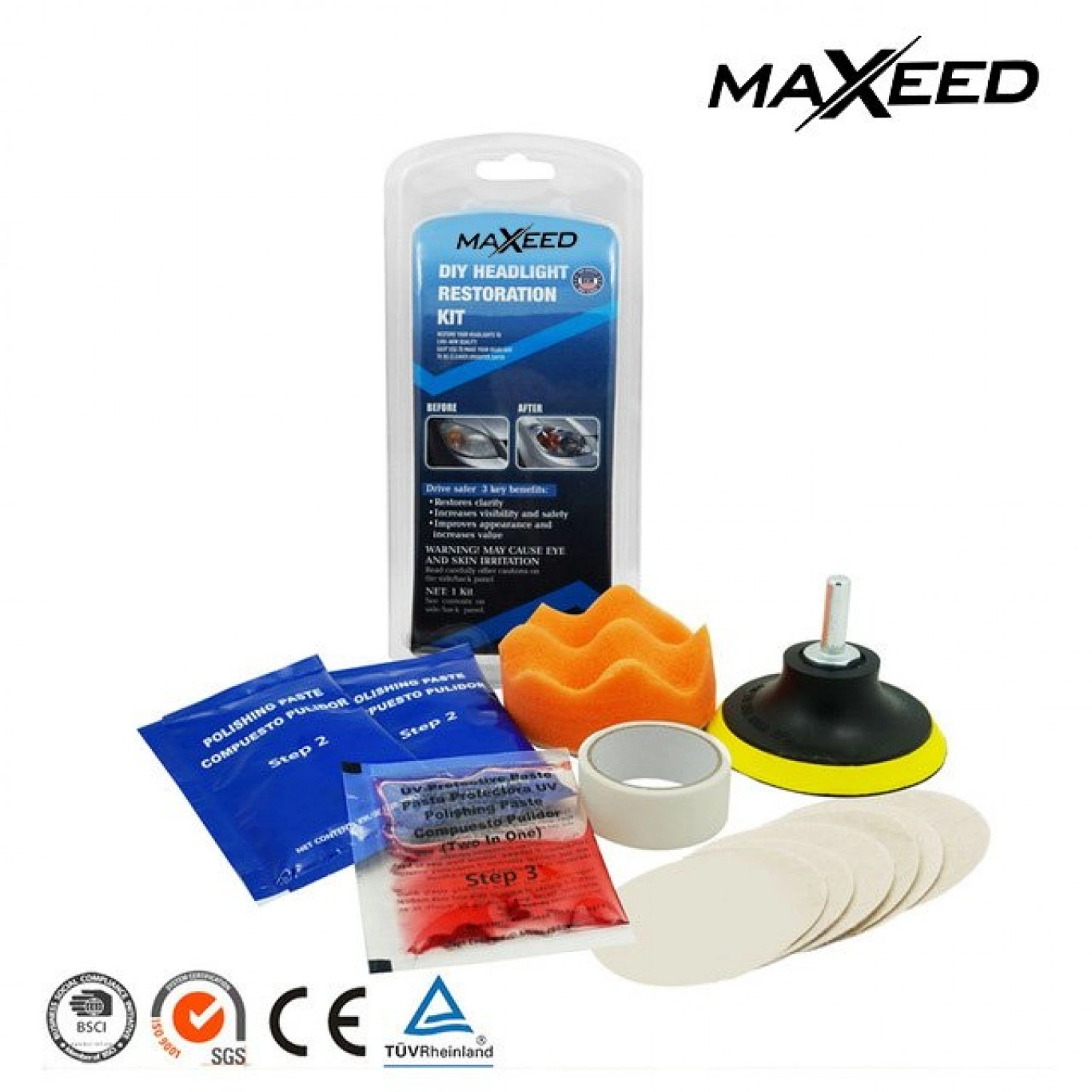 Κιτ Ξεθαμπώματος Φαναριών Αυτοκινήτου & Αφαίρεσης Γρατζουνιών-Maxeed 8416 Κιτ Ξεθαμπώματος Φαναριών Αυτοκινήτου & Αφαίρεσης Γρατζουνιών-Maxeed 8416