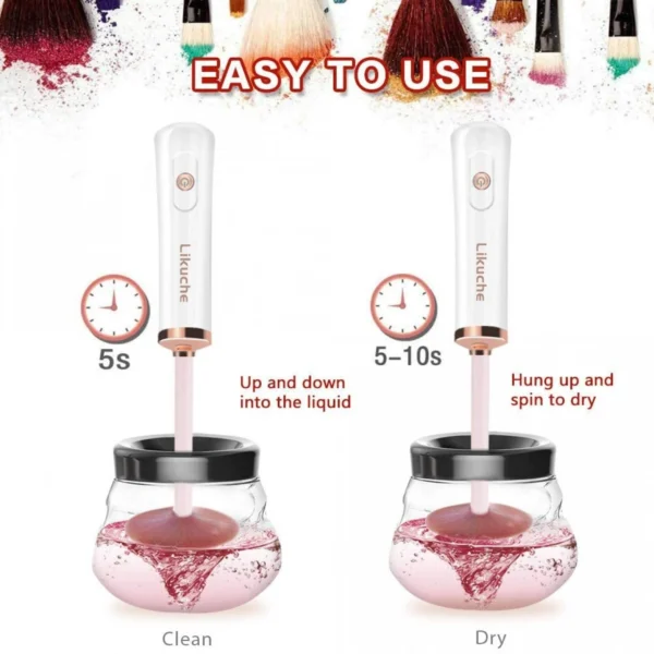 Ηλεκτρική Συσκευή Καθαρισμού Πινέλων Μακιγιάζ-Electric Makeup Brush Cleaner Άσπρο