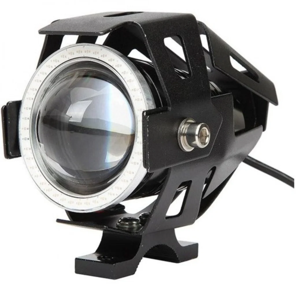 Προβολέας Μοτοσυκλέτας Led Cool 125W με Φωτιζόμενη Στεφάνη Angel Eyes