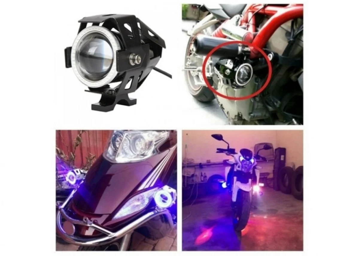 Προβολέας Μοτοσυκλέτας Led Cool 125W με Φωτιζόμενη Στεφάνη Angel Eyes