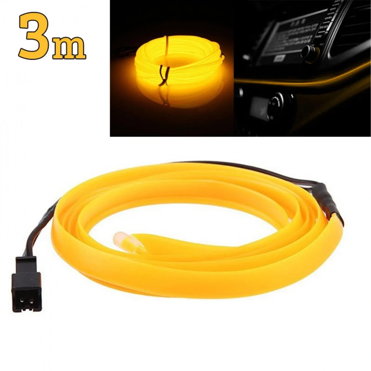 Εύκαμπτο LED Καλώδιο για Αυτοκίνητο-3m-Σε Διάφορα Χρώματα