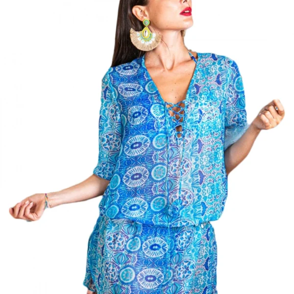 Κοντό Φόρεμα με Ελαστική ζώνη - Short Dress with Elastic Waistband - Antica Sartoria