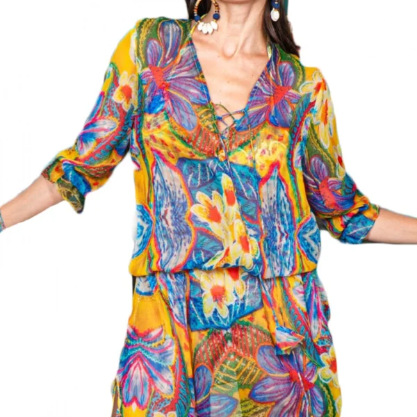 Κοντό Φόρεμα με Ελαστική Ζώνη - Short Dress with Elastic Waistband - Antica Sartoria