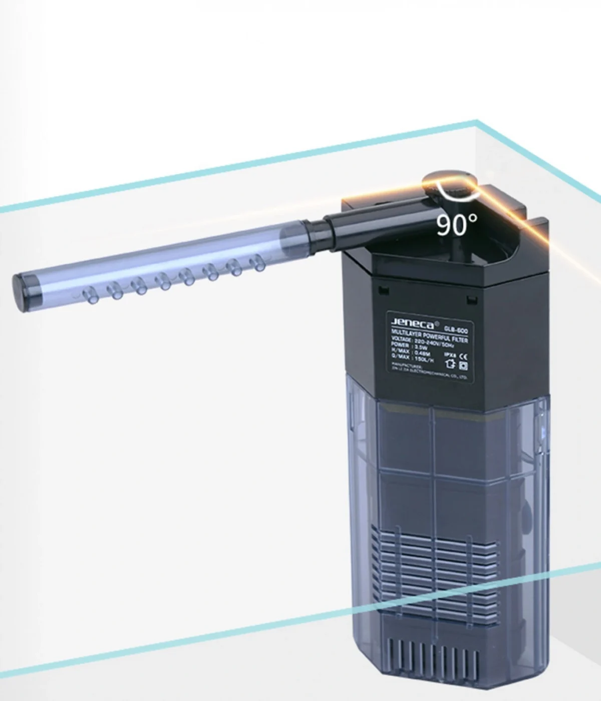 Εσωτερικό Φίλτρο Ενυδρείου 3 σε 1 Jeneca GLB-1000 220l/h