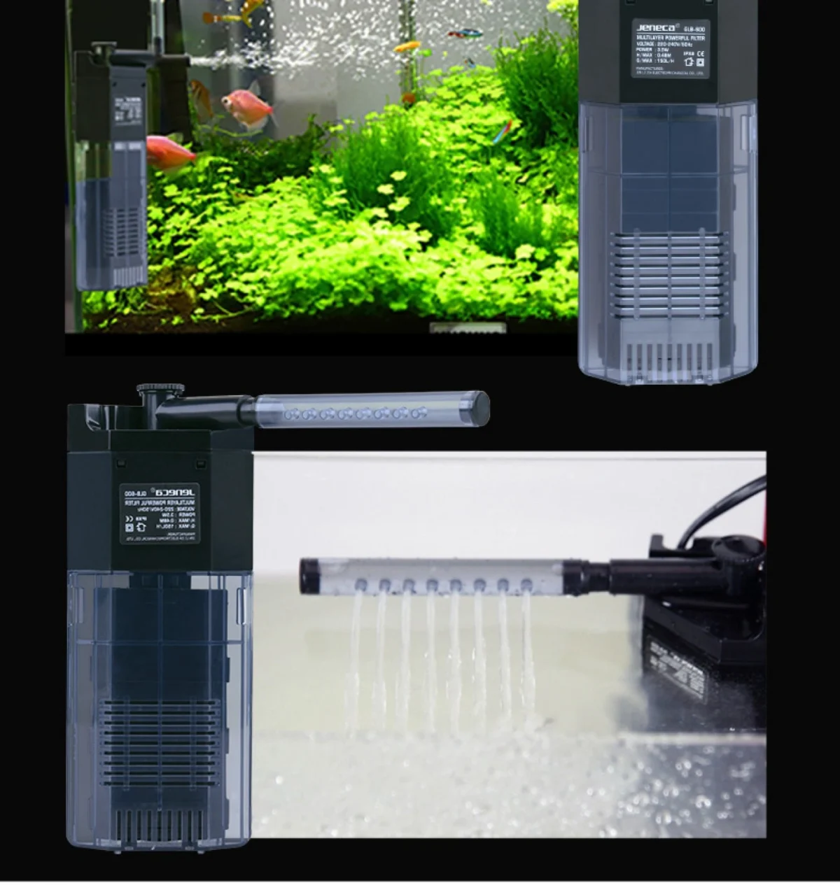 Εσωτερικό Φίλτρο Ενυδρείου 3 σε 1 Jeneca GLB-1000 220l/h