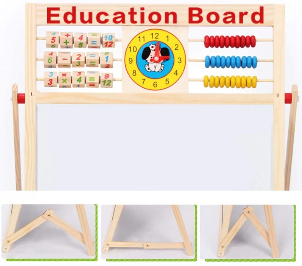 Παιδικός Ξύλινος Μαγνητικός Πίνακας Ζωγραφικής Διπλής Όψης - Foldable Double Side Magnetic Board