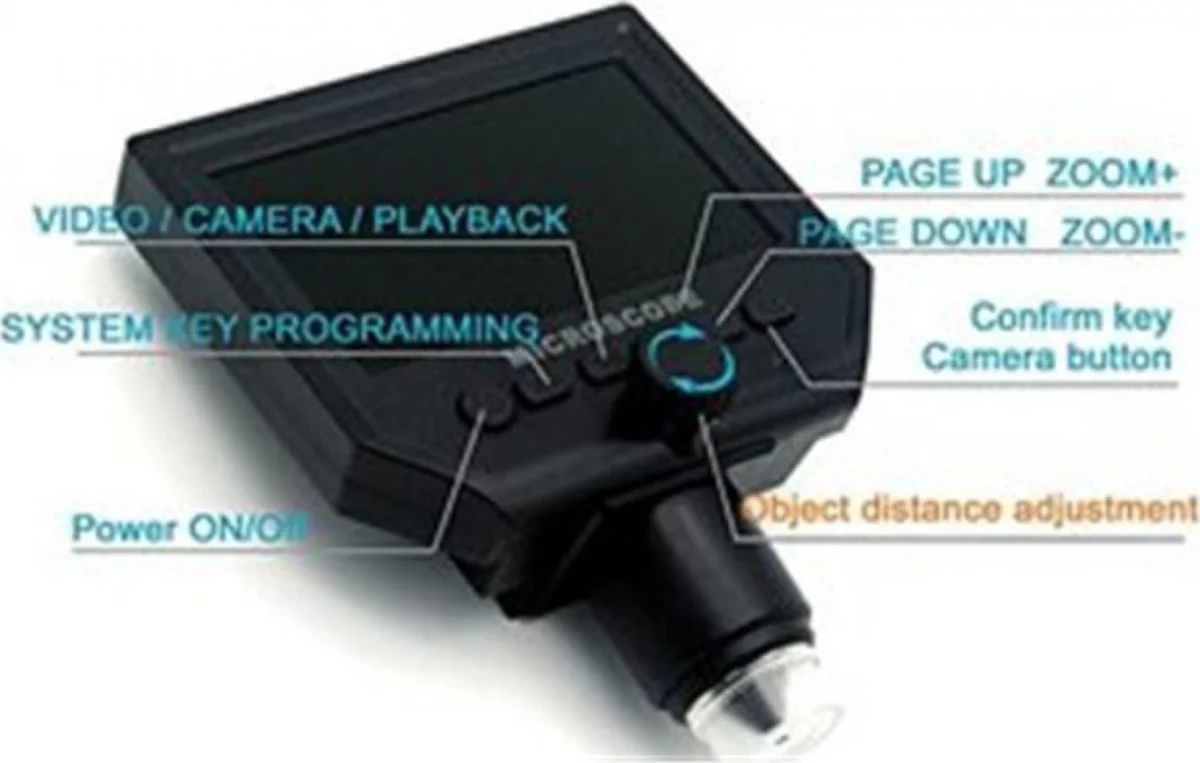 Ψηφιακό Επαναφορτιζόμενο Μικροσκόπιο 600x με Οθόνη 4.3" & Κάμερα 3.6MP