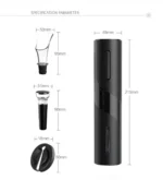 Ηλεκτρικό Ανοιχτήρι Κρασιού - Τιρμπουσόν Σετ 4 σε 1- Μαύρο Electric Wine Opener