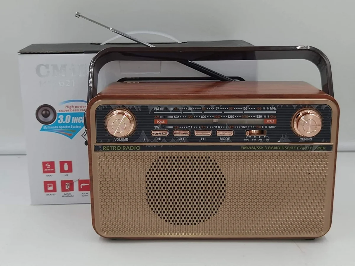 Retro Φορητό Επαναφορτιζόμενο Ραδιόφωνο CMIK MK-621 - Multimedia Ηχείο MP3 Player με Bluetooth, USB, SD, AUX, FM Radio