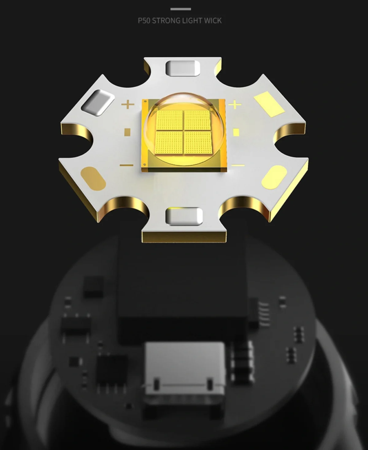 Επαναφορτιζόμενος Αδιάβροχος Φακός W5101 2000Lm