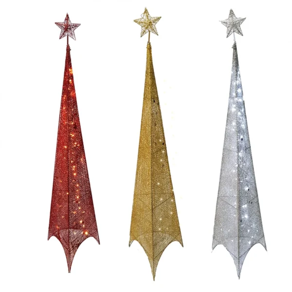 Εντυπωσιακό Χριστουγεννιάτικο Δέντρο Πυραμίδα LED 120εκ. - Pyramid Led Christmas Tree