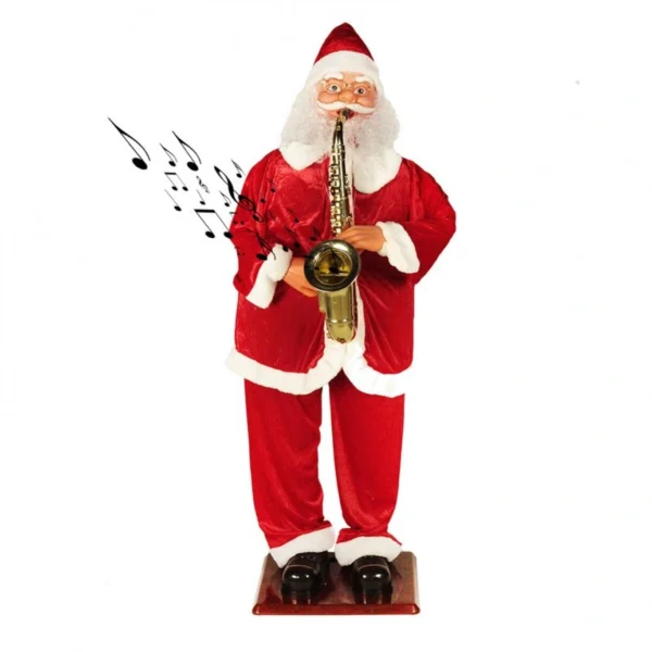 Μουσικός Άγιος Βασίλης που Χορεύει & Παίζει Σαξόφωνο 180cm με Αισθητήρα Κίνησης