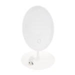 Επαναφορτιζόμενος Οβάλ Καθρέπτης Μακιγιάζ με Στρογγυλή Βάση & Φωτισμό LED USB Andowl Q-T101