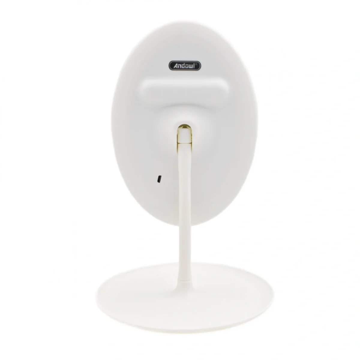 Επαναφορτιζόμενος Οβάλ Καθρέπτης Μακιγιάζ με Στρογγυλή Βάση & Φωτισμό LED USB Andowl Q-T101