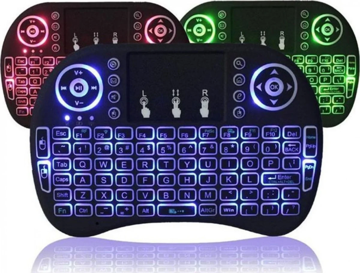 RGB Φωτιζόμενο Ασύρματο Πληκτρολόγιο Μίνι - Wireless Touchpad για PC, Google, Android TV BOX