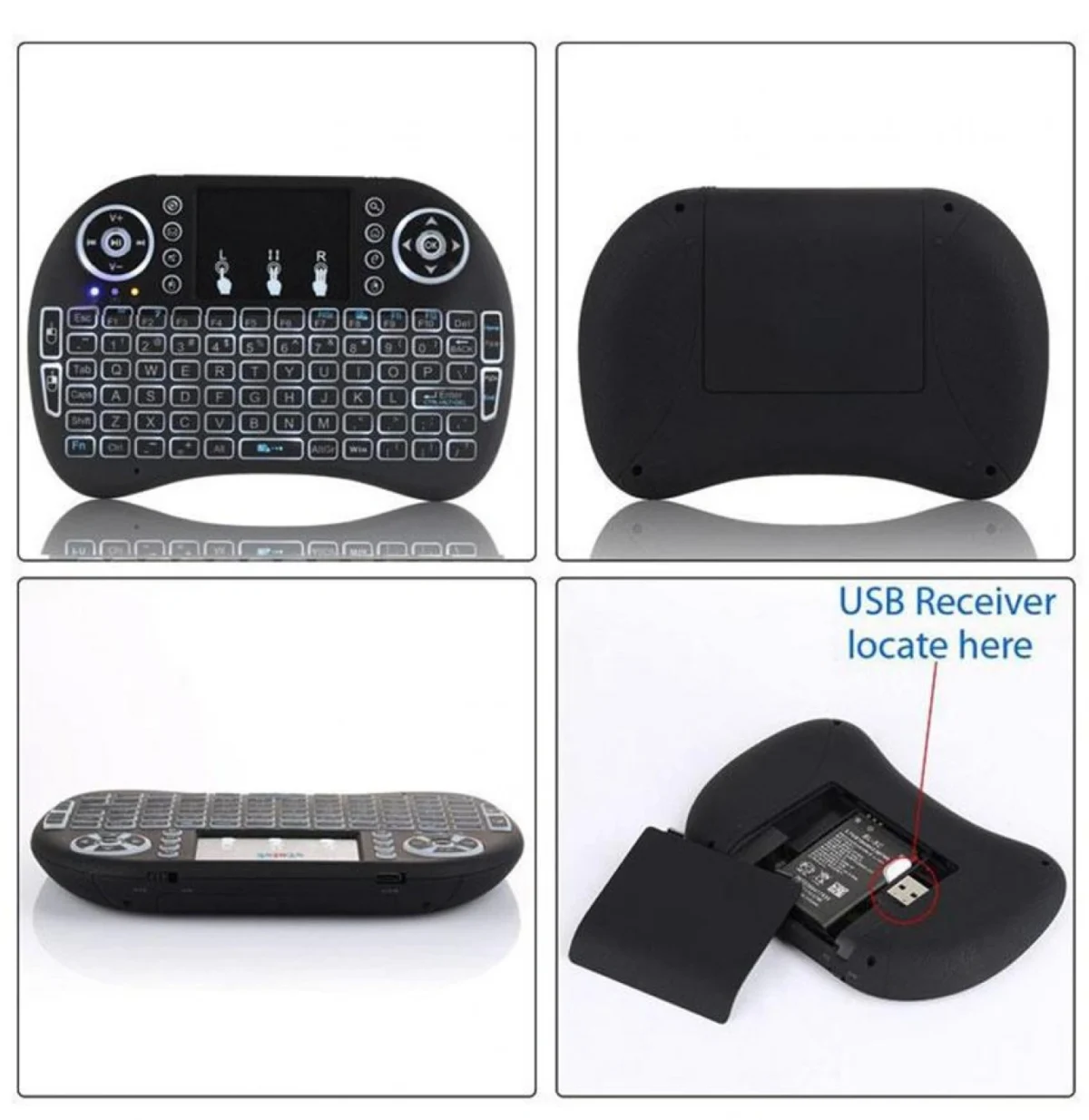 RGB Φωτιζόμενο Ασύρματο Πληκτρολόγιο Μίνι - Wireless Touchpad για PC, Google, Android TV BOX