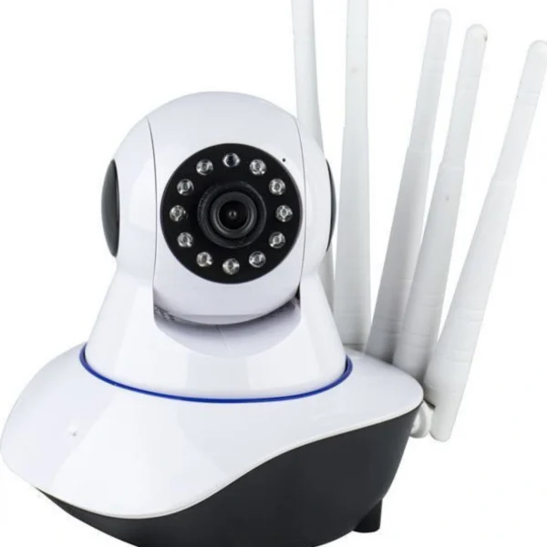 Ασύρματη IP WiFi/Ethernet Κάμερα HD Pan/Tilt με Νυχτερινή Λήψη, Ανιχνευτή Κίνησης, Ειδοποίηση στο Κινητό, Μικρόφωνο, Ηχείο, Σειρήνα, 5 Κεραίες