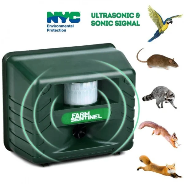 Απωθητικό Υπερήχων Τρωκτικών και Ζώων & Συναγερμός Εξωτερικού Χώρου με Αισθητήρα Κίνησης Ultrasonic Repeller