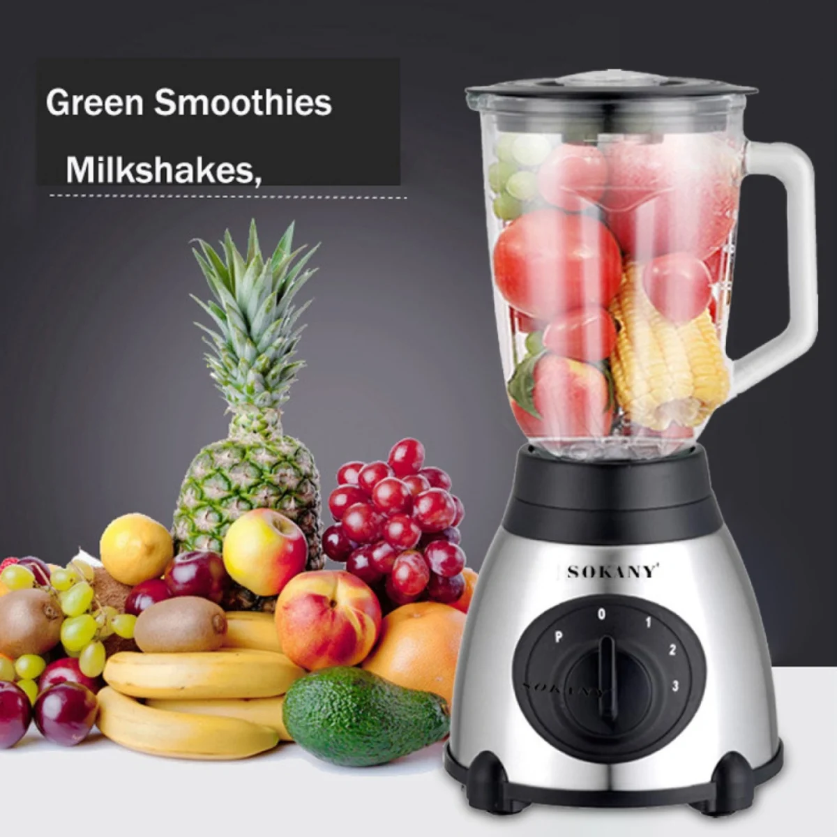 Ηλεκτρικό Μπλέντερ SOKANY SK-144 450W Inox Blender