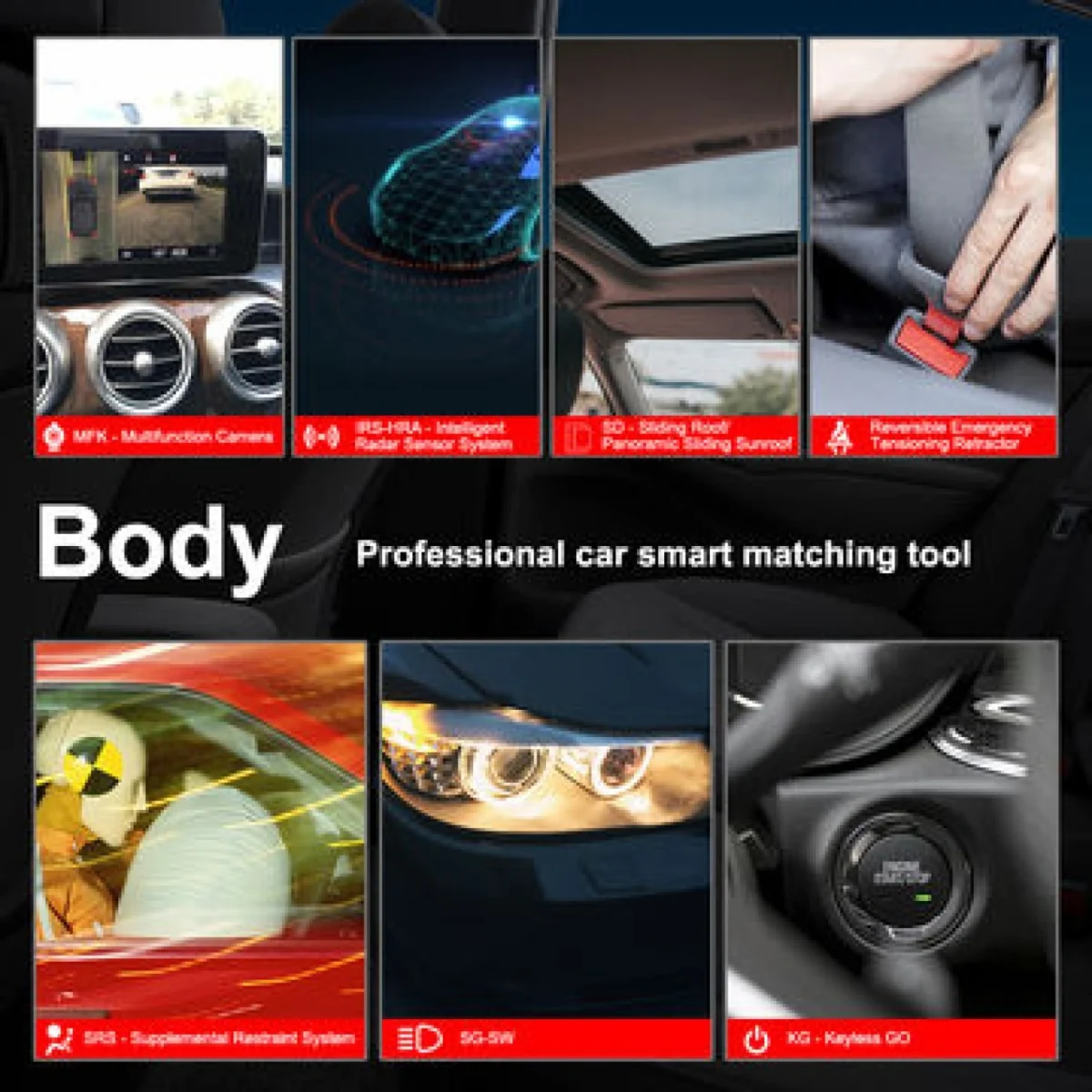 Επαγγελματικό Ψηφιακό Διαγνωστικό Αυτοκινήτου OBDII-EOBD για Mercedes Benz με Καλώδιο και Έγχρωμη Οθόνη TFT Konnwei KW460