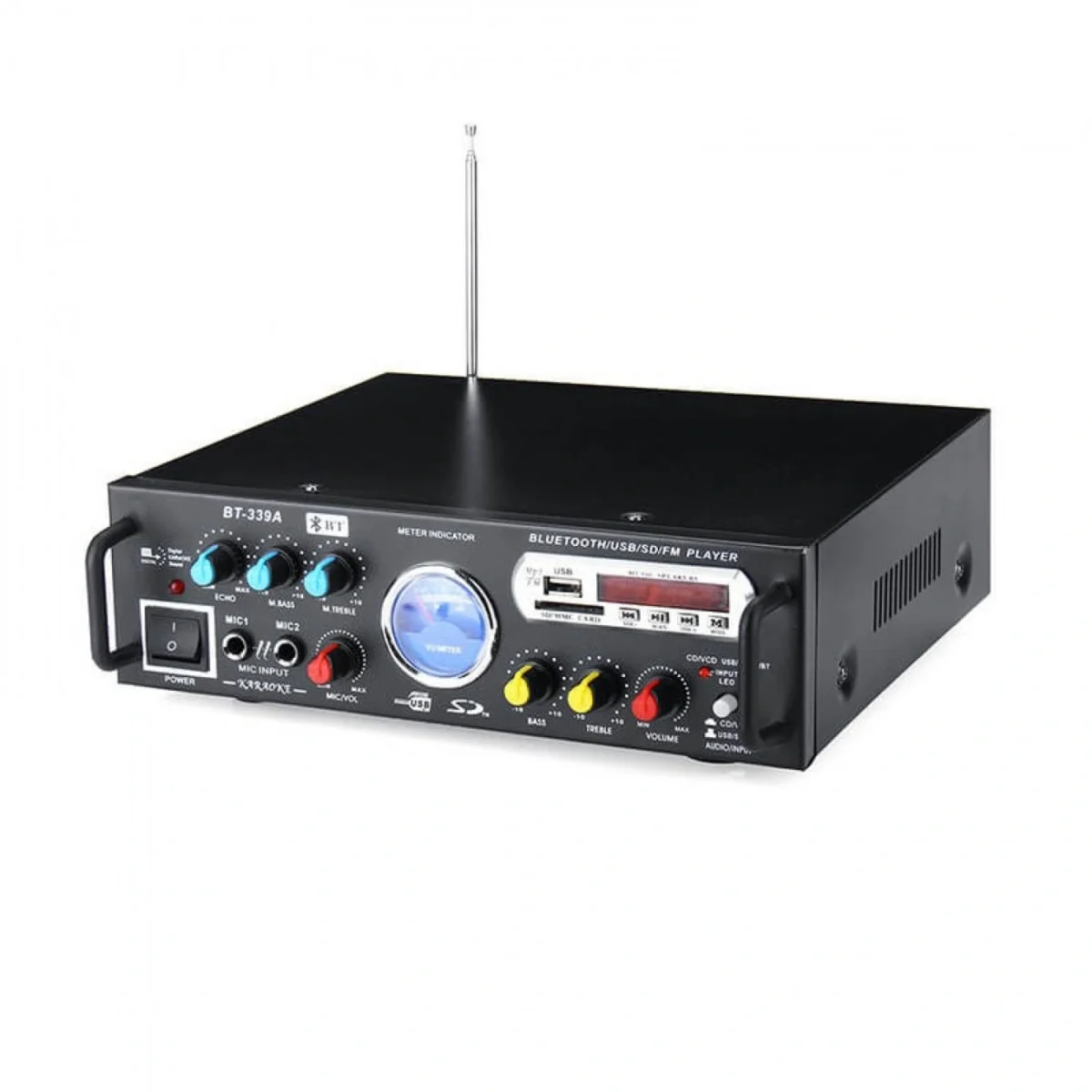Ενισχυτής Ψηφιακό Ηχοσύστημα Καραόκε 12V-220V MP3 Player με σύνδεση Bluetooth και USB με Τηλεχειριστήριο, BT-339A – Aria Trade