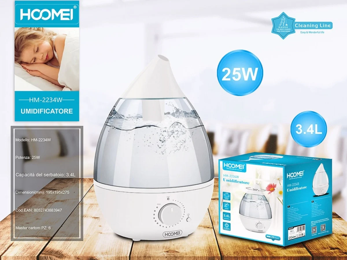 Συσκευή Αρωματοθεραπείας με LED Φωτισμό - Υγραντήρας Χώρου Hoomei HM-2234 Aroma Diffuser